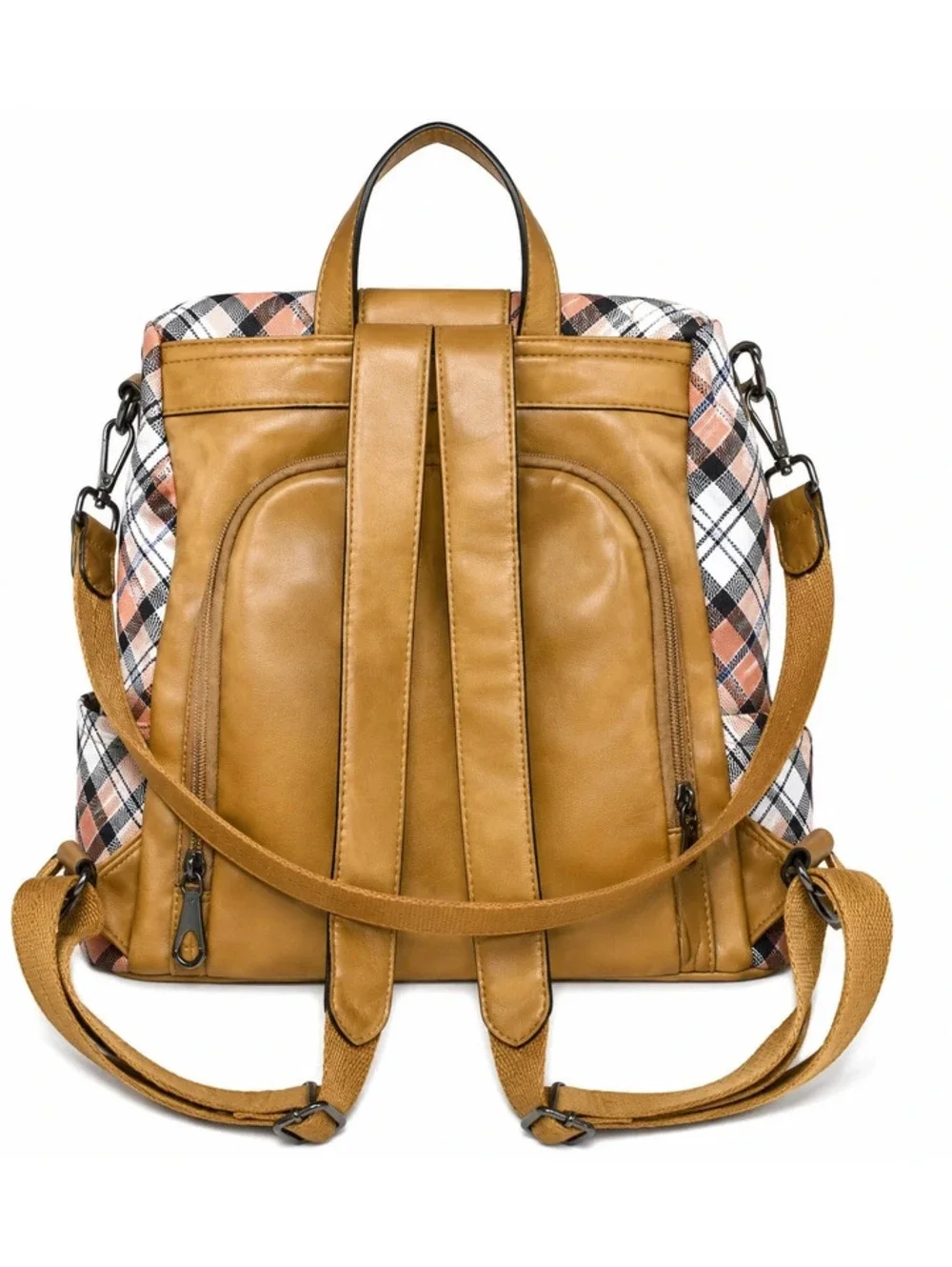 NWT zocall plaid backpack purse with matching pouch